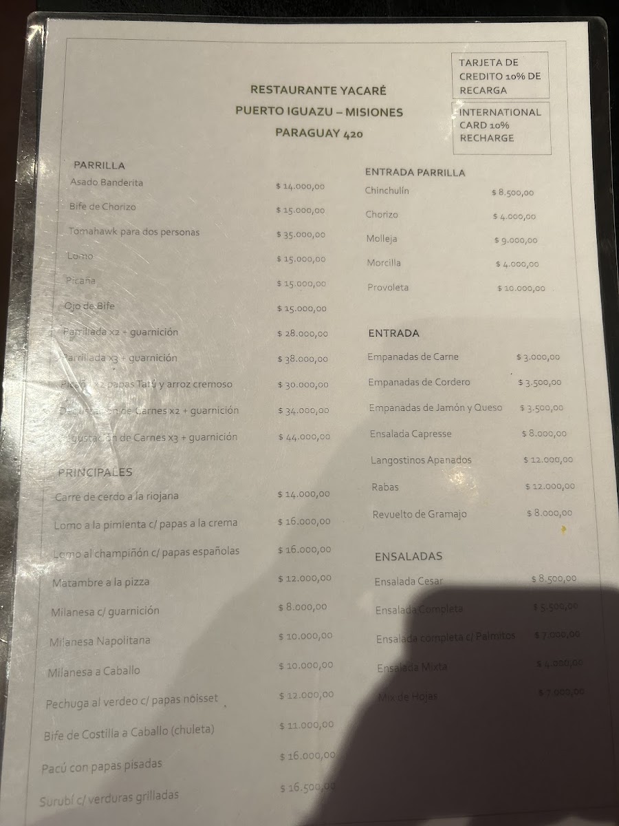 Menu Yacare-3